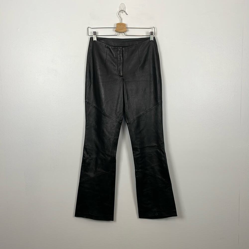 Wilsons Pelle Studio Leather Pants Women 2 Bootcut Lined Flare Leg Business Pant